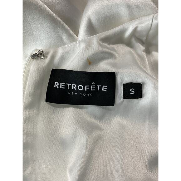 Retrofete 'Priscilla' White Acetate Feather Dress Size S - Picture 4 of 6